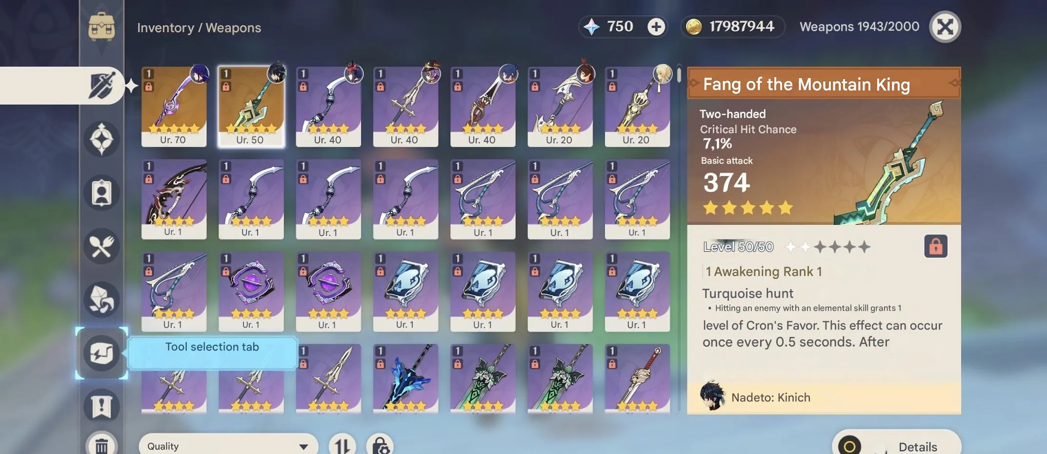 GI1377 Kinich C2 + Fang of the Mountain King + Raiden 